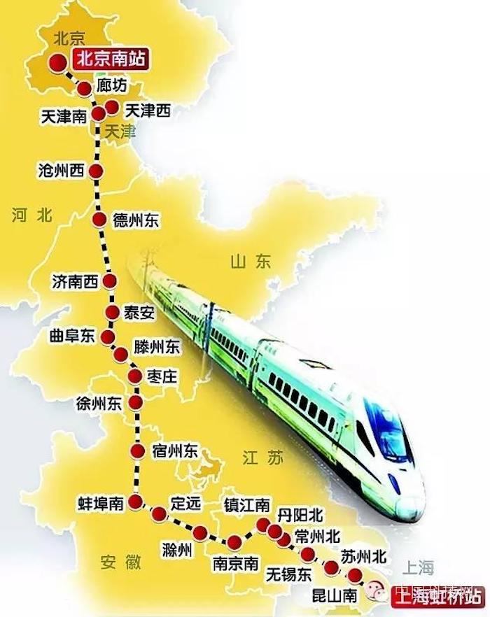 京沪高铁线路图站点图片